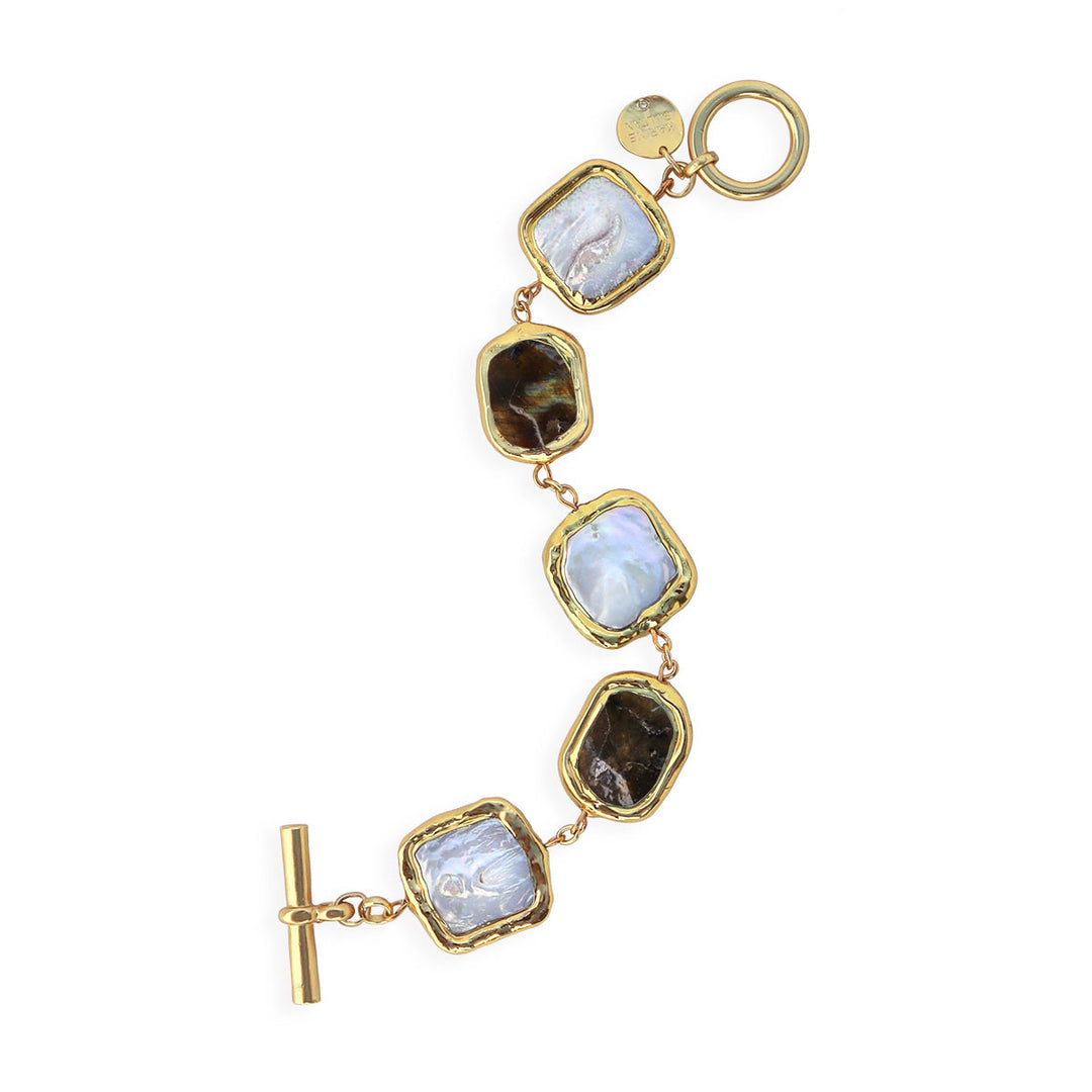 Stone & Pearl Statement Bracelet