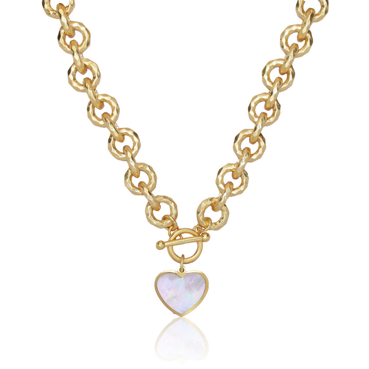 Luxurious link X mother of pearl Necklace