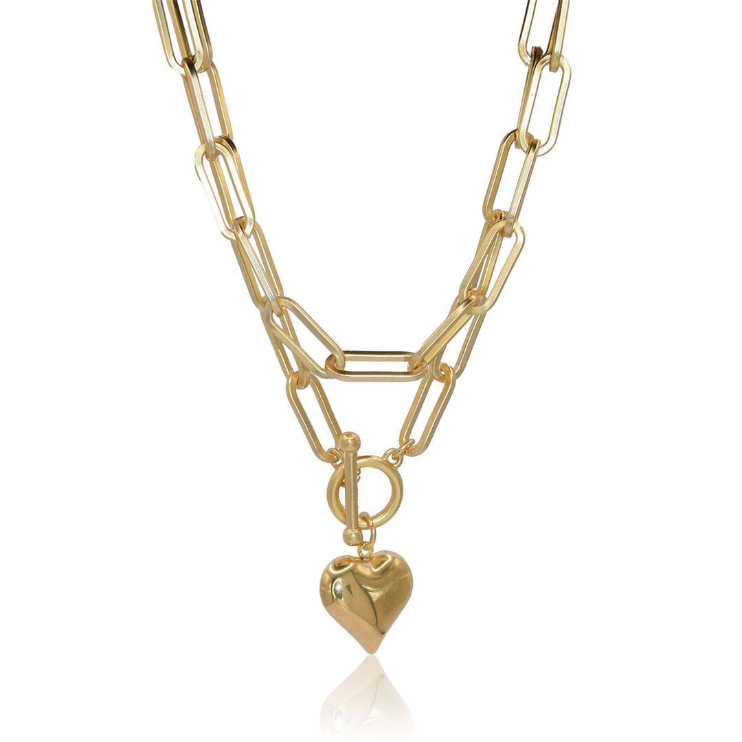 Heart pendant long necklace