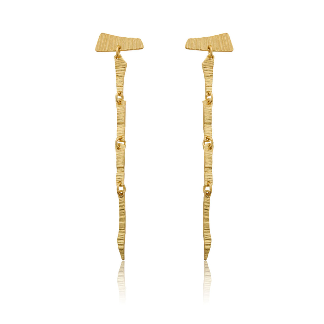 Brushed Linear Drop Earrings - Karine Sultan