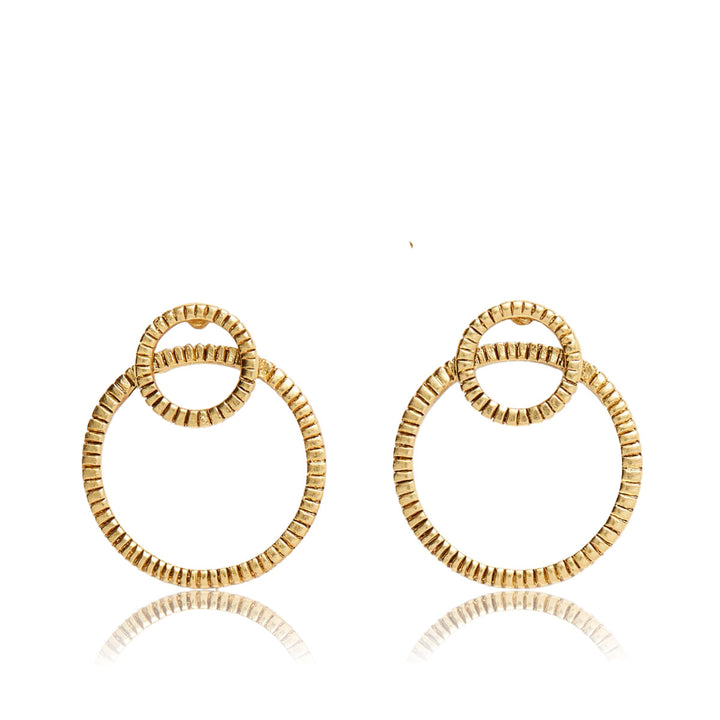 Double circle frontal hoop earrings - Karine Sultan