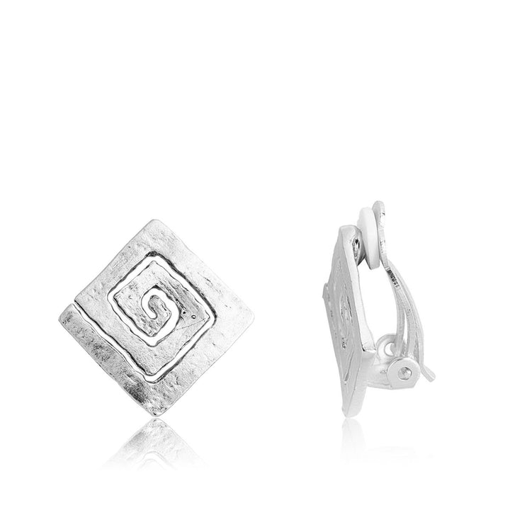 Square Spiral Clip Earrings - Karine Sultan