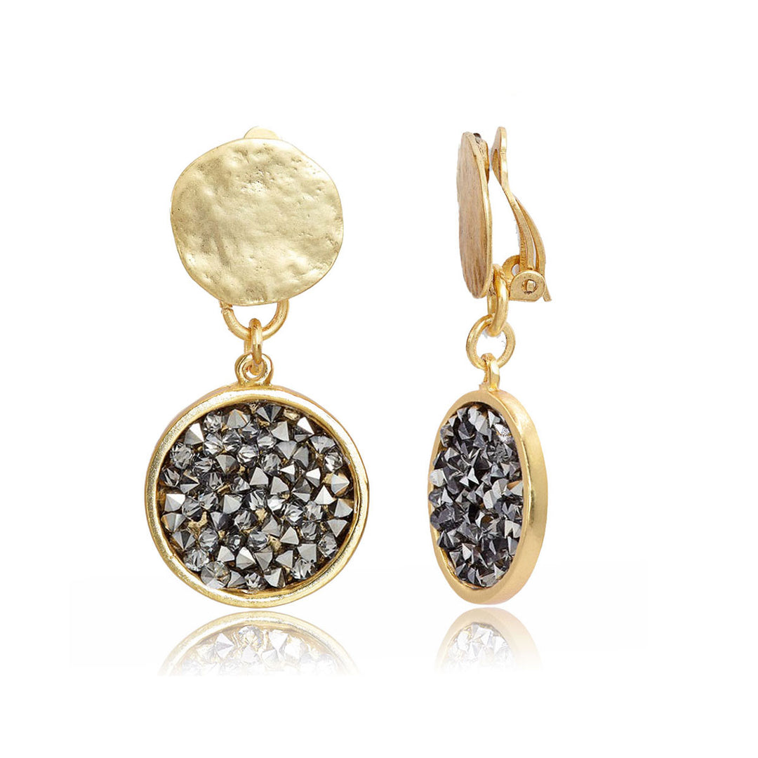 Crystal cluster clip-on earrings - Karine Sultan