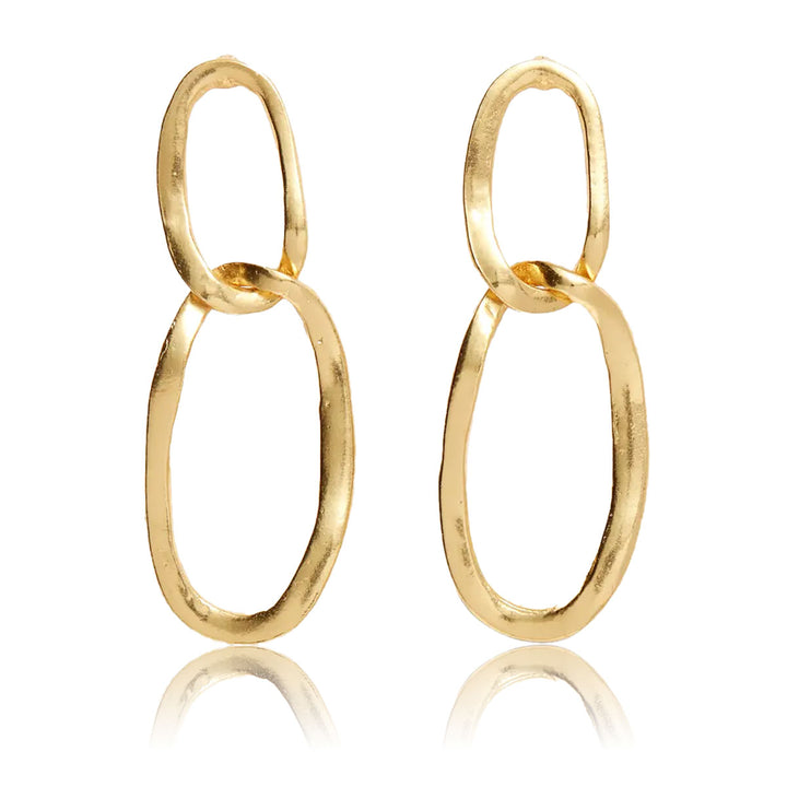 Maxi oval link pendant earrings - Karine Sultan