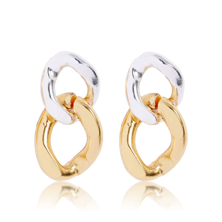 Large curb link drop earrings - Karine Sultan
