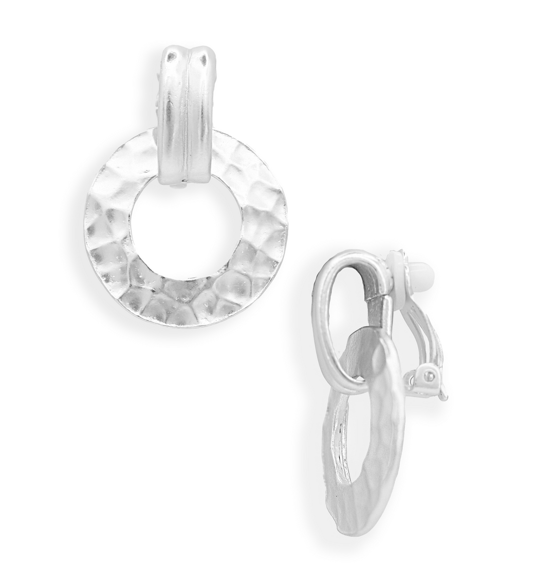 Two Tones Doorknocker Clip Earrings - Karine Sultan
