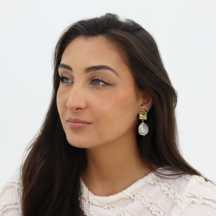 Amazonite Clip-On Earrings
