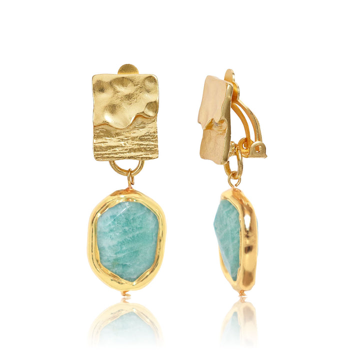 Amazonite Clip-On Earrings