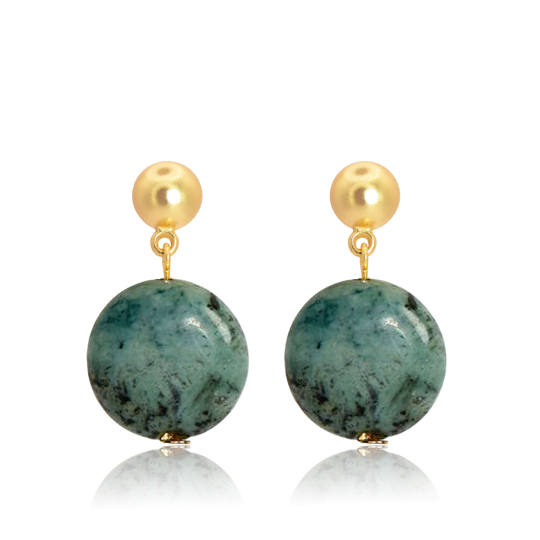 African Jasper Dangle Earrings