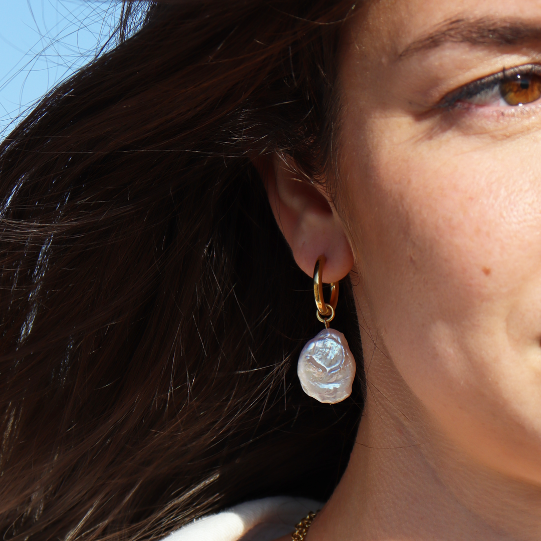Freshwater Pearl Mini Hoop Earrings