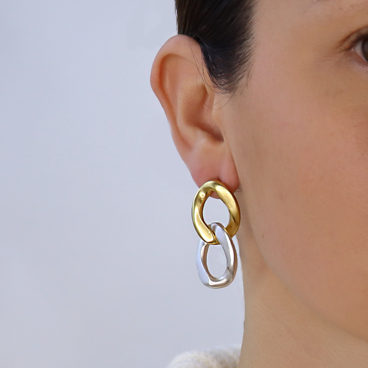 Large curb link drop earrings - Karine Sultan
