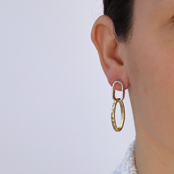 Mixed metal drop earrings - Karine Sultan