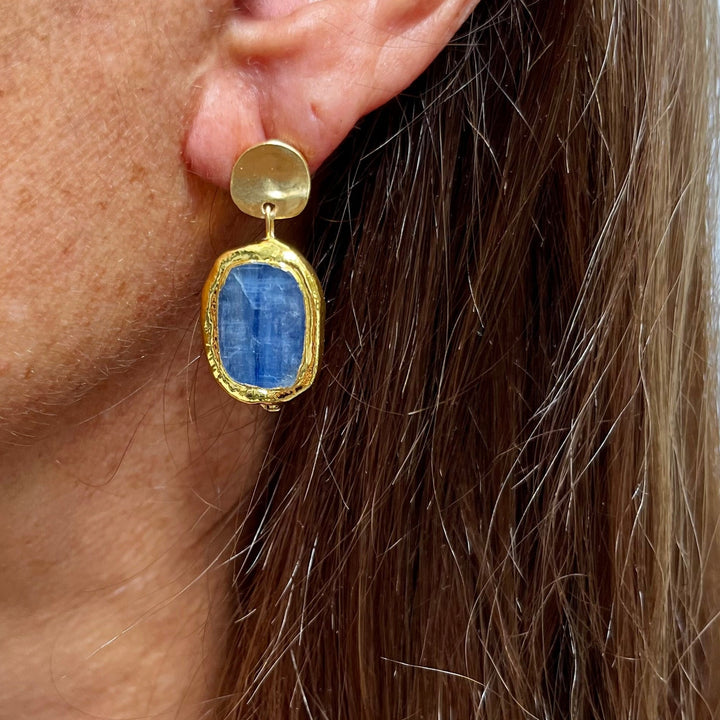 Kyanite X Mini Coin Earrings - Karine Sultan