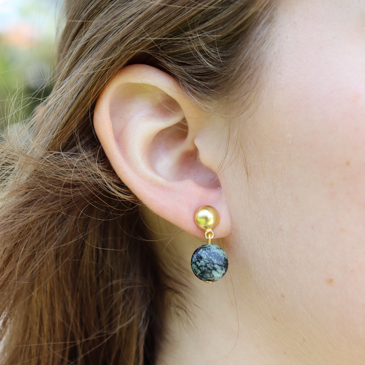 African Jasper Dangle Earrings