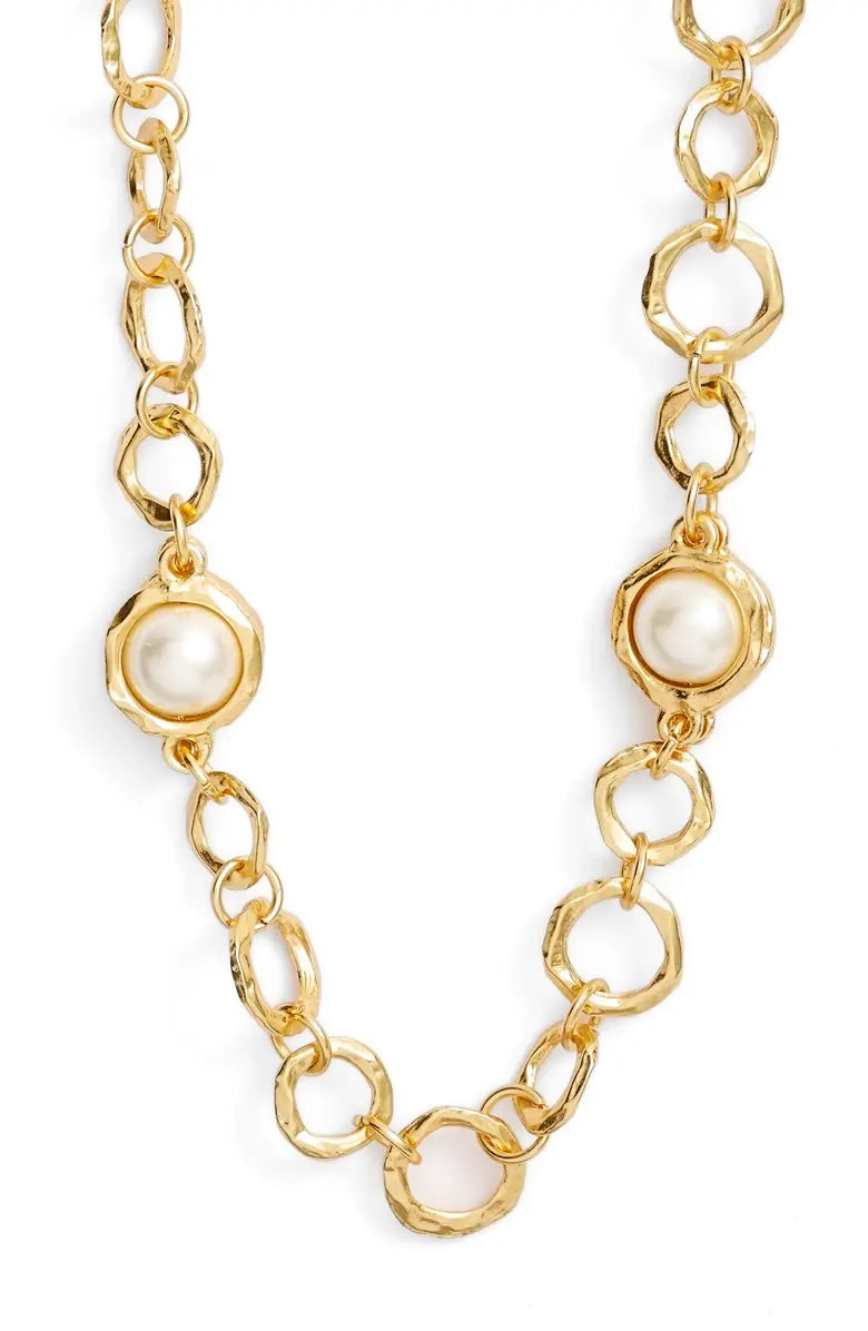Faux pearl 2025 station necklace