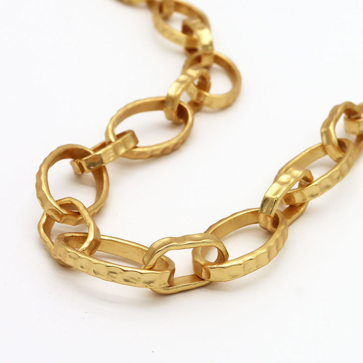 Hammered Link Long Chain - Karine Sultan