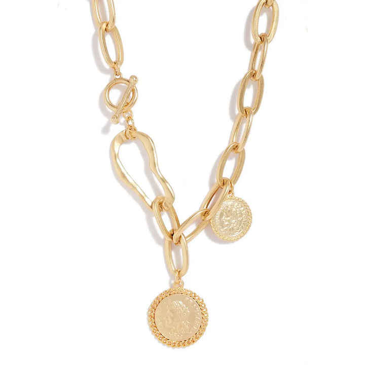 Coin Dangle Collar Necklace - Karine Sultan