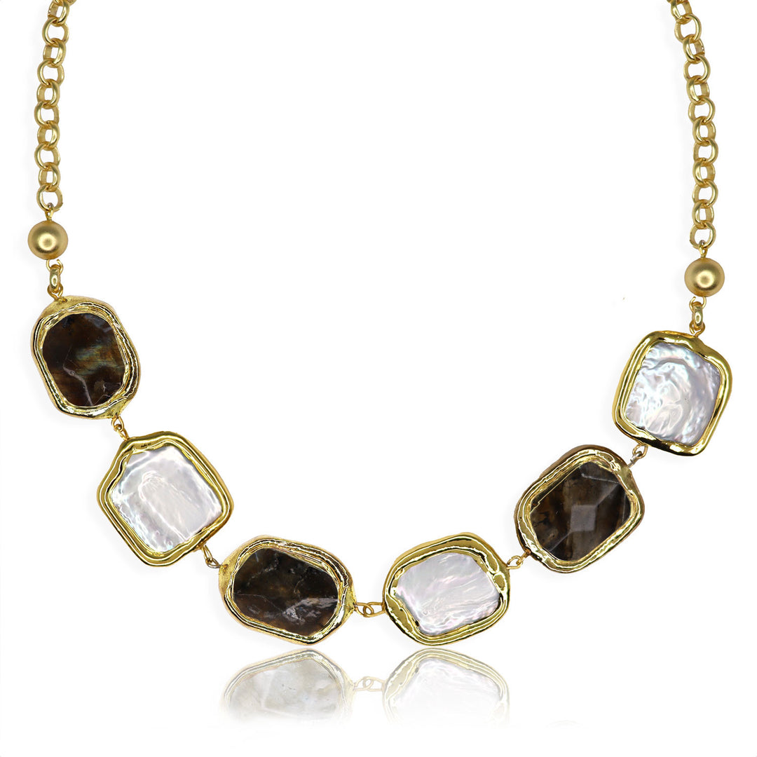 Stone & Pearl Statement Necklace