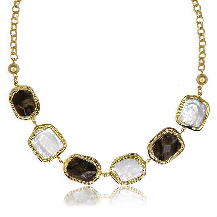 Stone & Pearl Statement Necklace