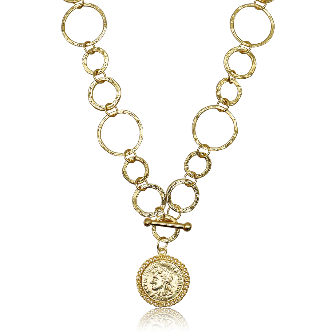 French Coin Statement Necklace