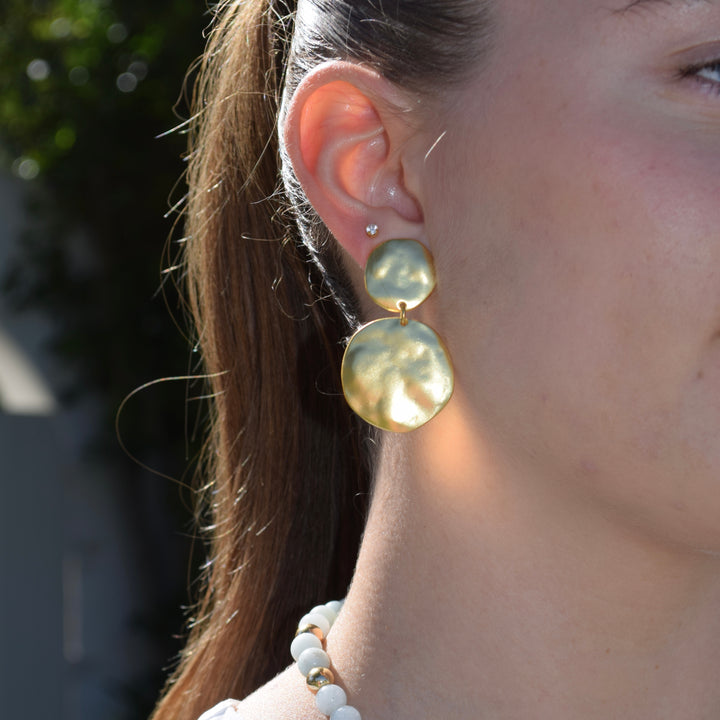 Double Disc Clip Earrings - Karine Sultan