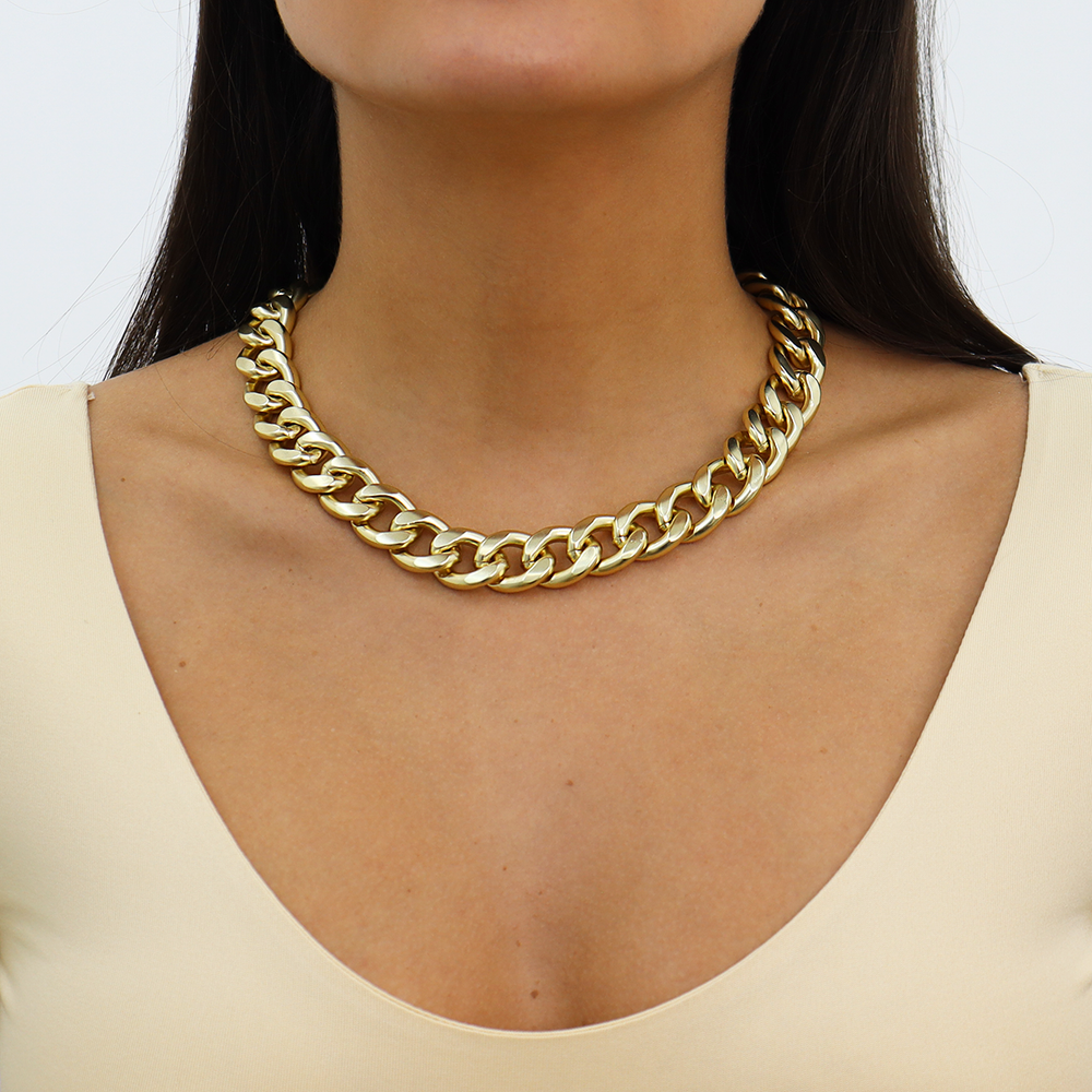 Curb Link Short Chain Necklace - Karine Sultan