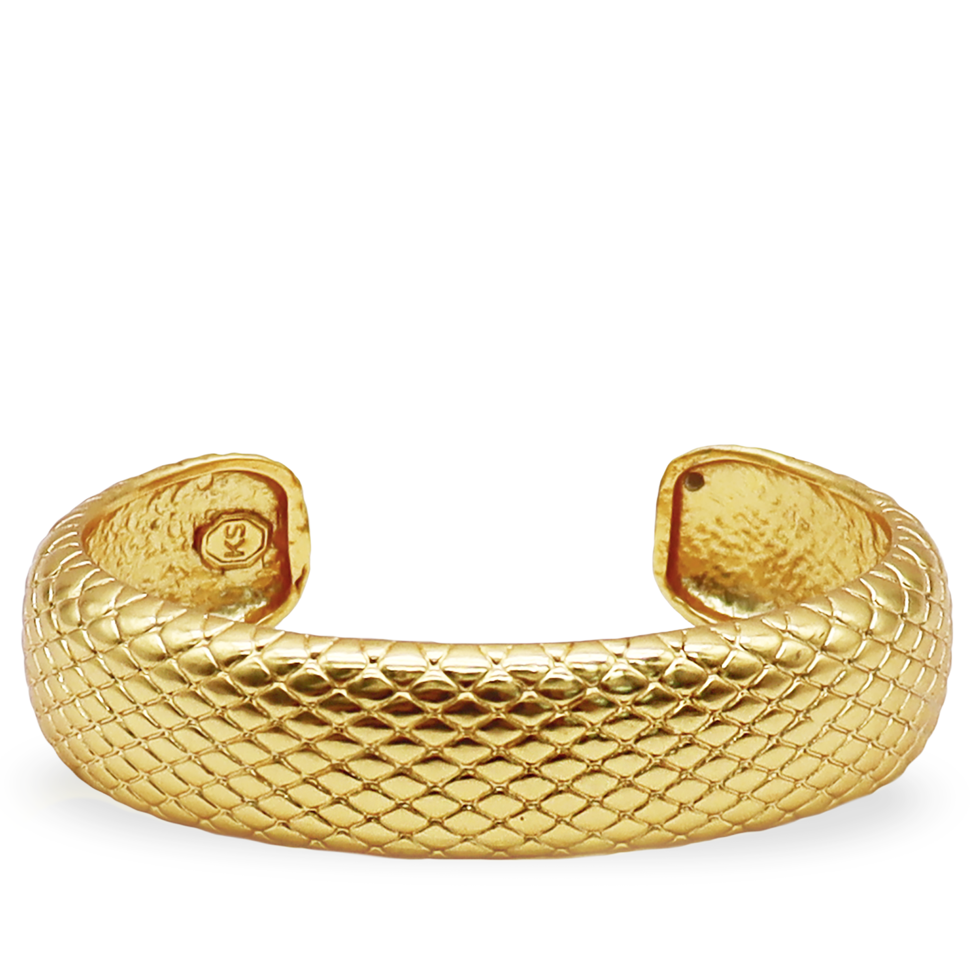 Snake Texture Bangle - Designer Gold Bracelet – Karine Sultan