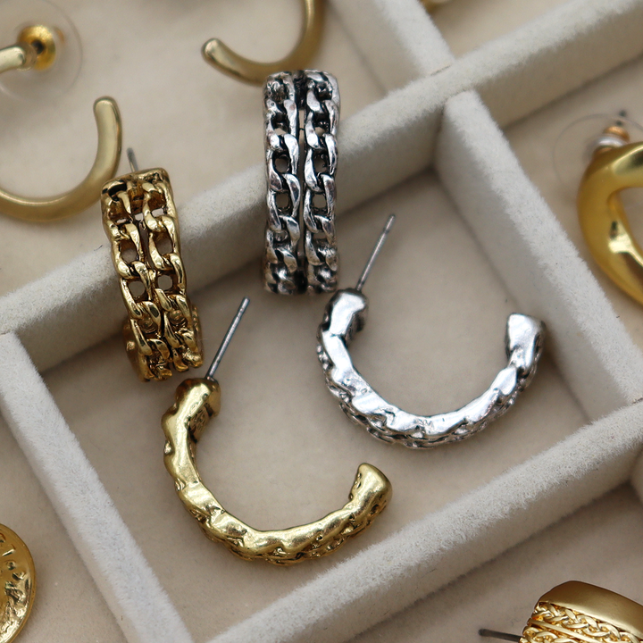 Chain Imitation Hoop Earrings