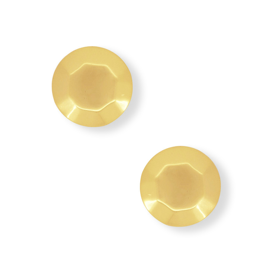 Faceted Disk Stud Earrings