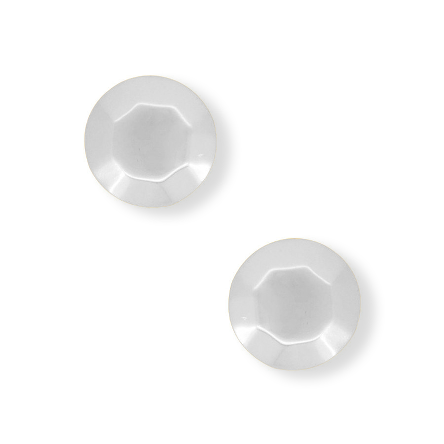 Faceted Disk Stud Earrings