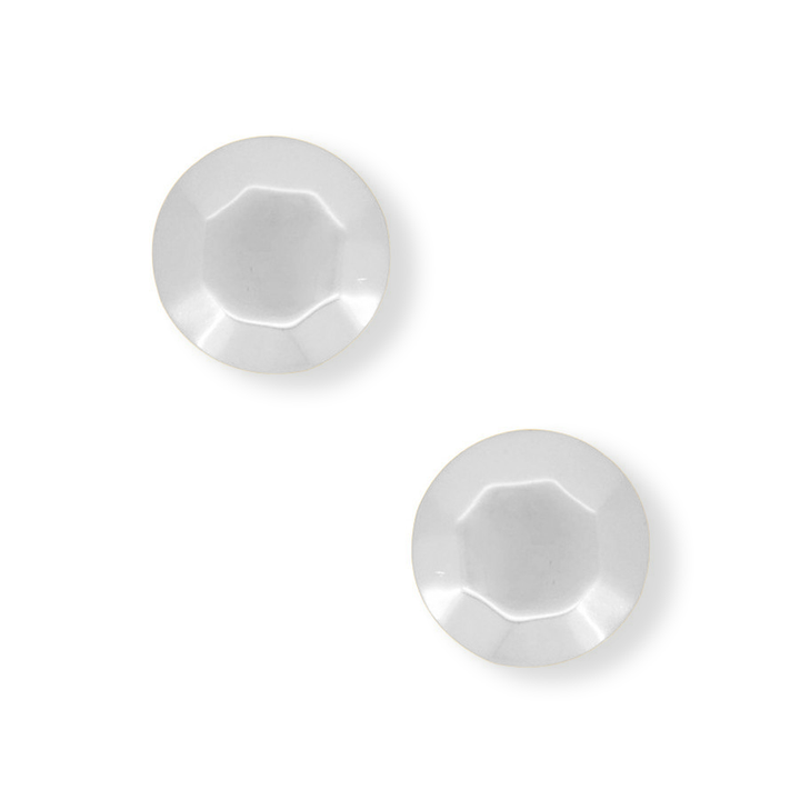 Faceted Disk Stud Earrings