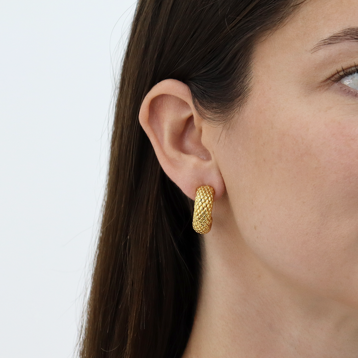 Snake Texture Hoop Earrings