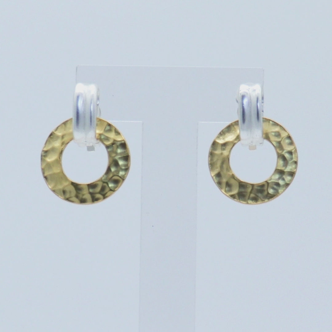 Two Tones Doorknocker Clip-On Earrings