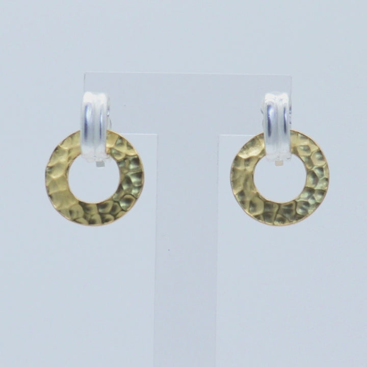 Two Tones Doorknocker Clip-On Earrings