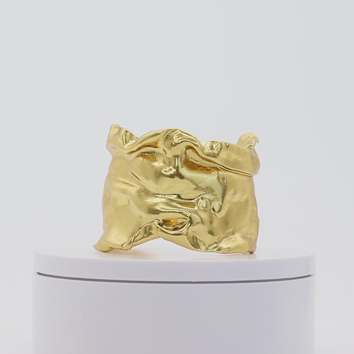 Crumpled Foil Cuff Bracelet