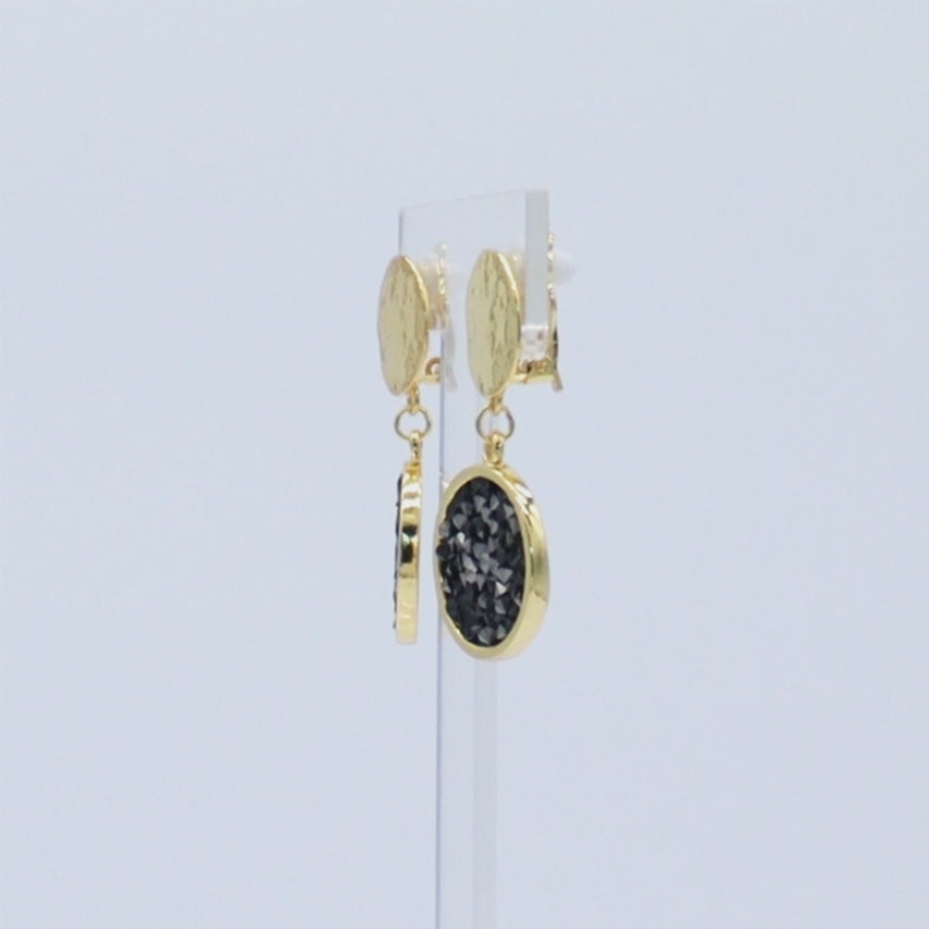 Crystal Cluster Drop Clip-On Earrings