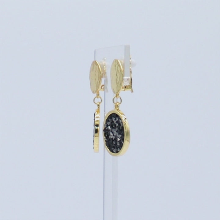 Crystal Cluster Drop Clip-On Earrings