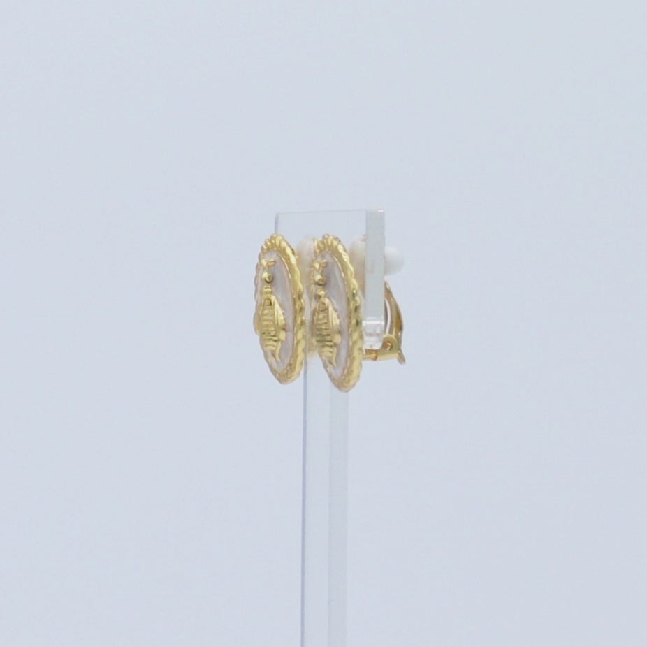 Bee Enamel Clip-On Earrings