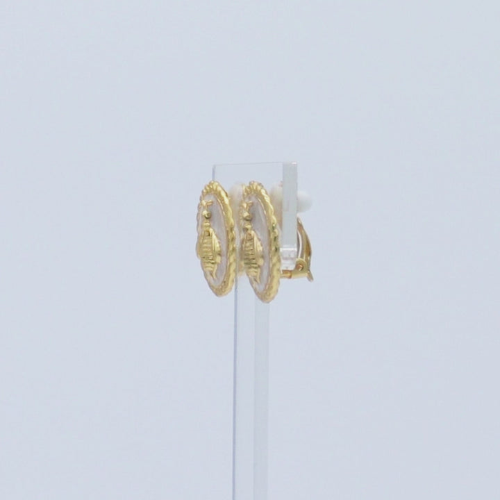 Bee Enamel Clip-On Earrings