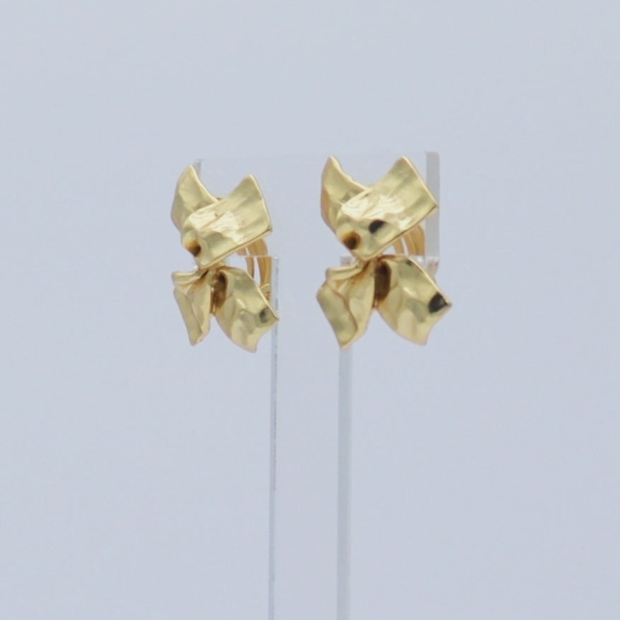 Twisted Bow Clip-On Earrings