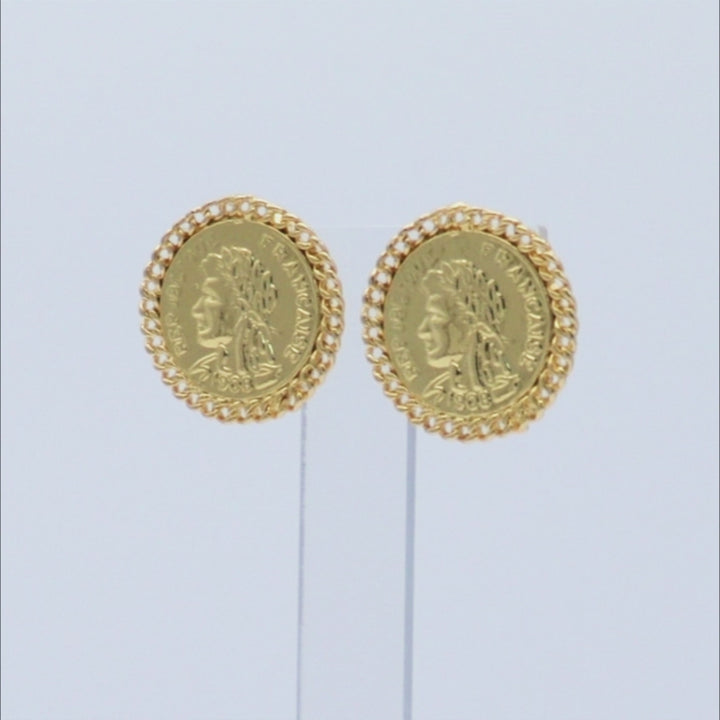 French Coin Clip-On Earrings