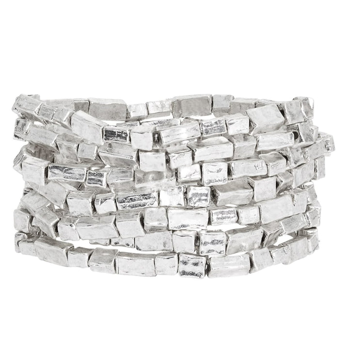 Elongated Bead Bracelets (7 in set) - Karine Sultan Official Website