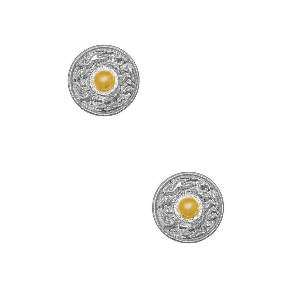 Mixed Metal Large Coin Studs - Karine Sultan