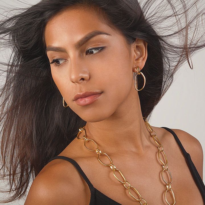 Irregular Link Drop Earring - Karine Sultan Official Website
