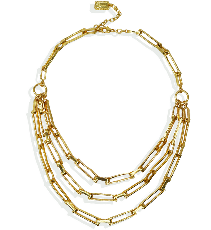 Elongated Links Multi Layers Necklace