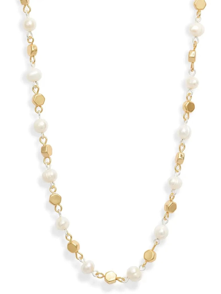 Pearl and confetti station necklace - Karine Sultan