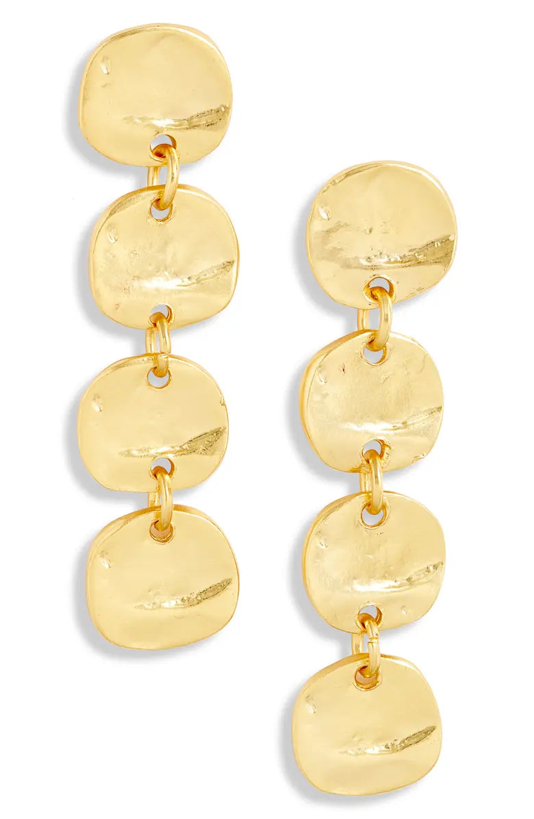 Gold disc cheap dangle earrings