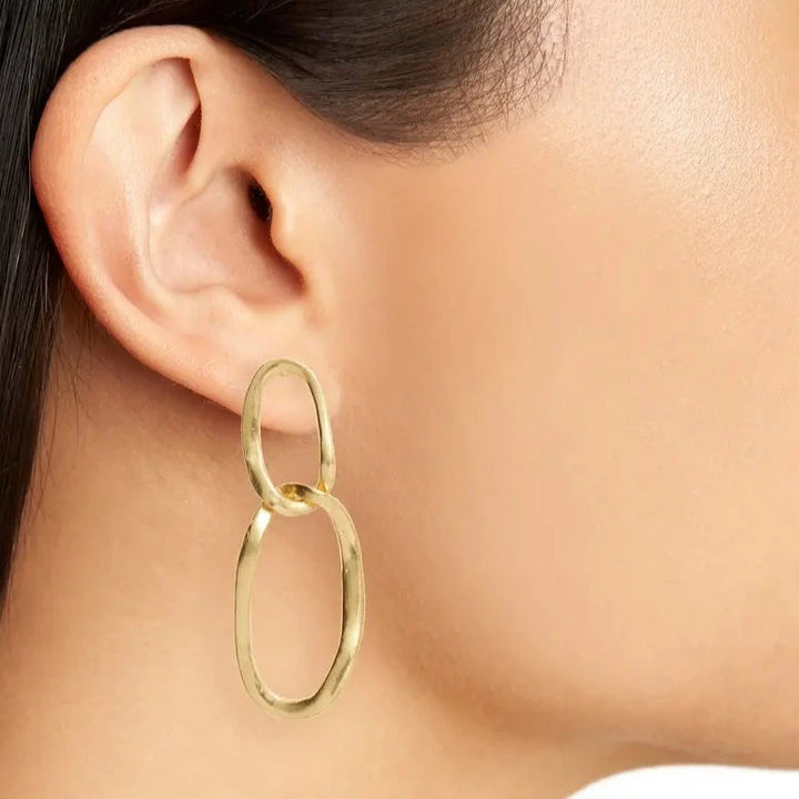 Maxi oval link pendant earrings - Karine Sultan