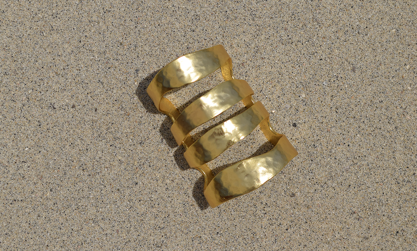 Clip-On Earrings | Cobblestone Drop - Gold | Karine Sultan main image 0
