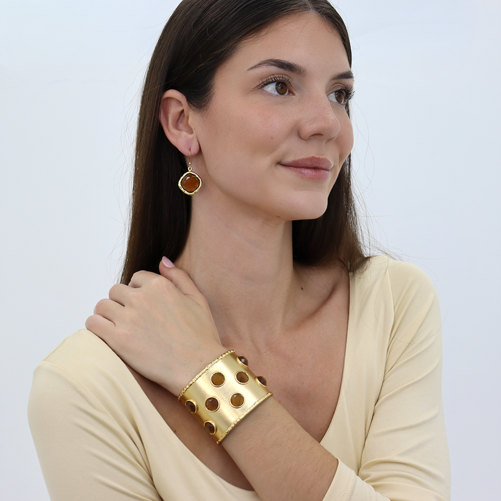 Cabochon Inlay Cuff